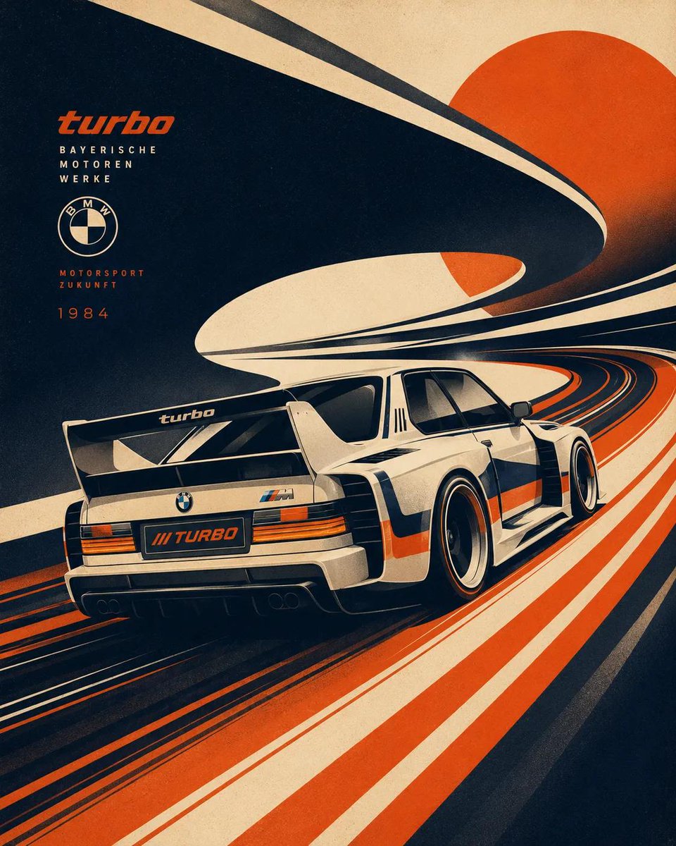 A retro-futuristic banana car speeds through abstract curves