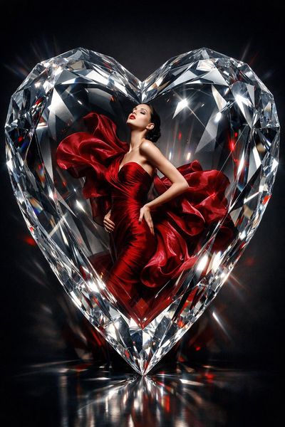 A Fashion Icon Trapped in a Crystal Heart