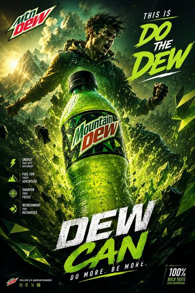 Mountain Dew explodes in a golden Fibonacci burst of energy
