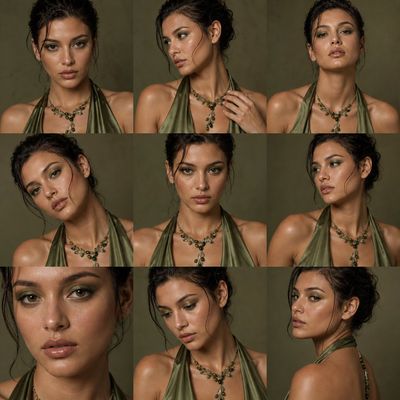 Olive-Green Luxury Beauty Grid