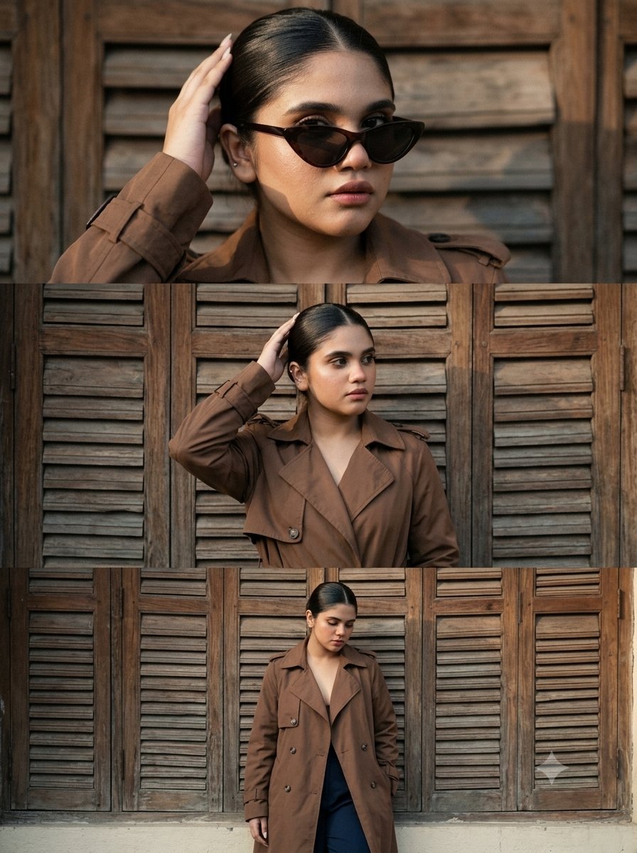 Golden hour portrait captures a woman's quiet, mysterious elegance