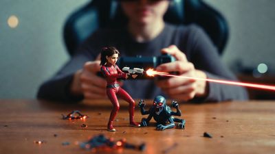 Miniature AR Battle on a Wooden Table