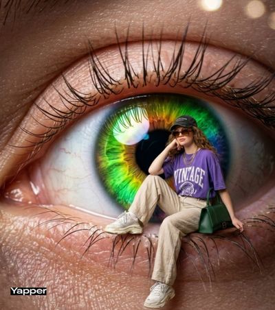 High-Fashion Meets Surreal Macro: A Bold Eye-Catching Portrait