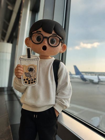Quiet Moments at the Terminal with Whimsical Art
