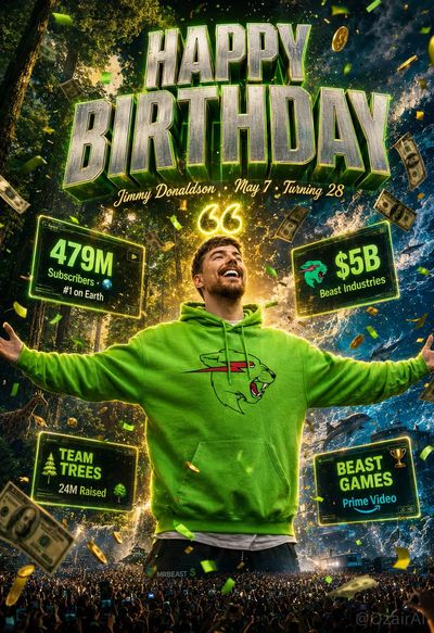 Epic Birthday Tribute for MrBeast: An Artistic Celebration