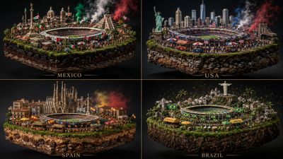A 3D typographic sculpture of 26 formed from messy matchday foods