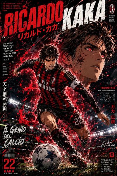 Soccer star sprints through glowing stadium with explosive red energy