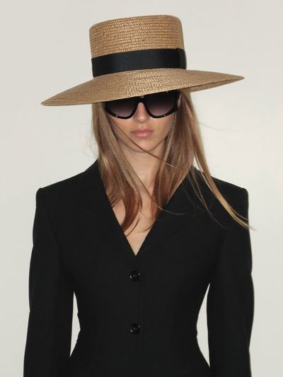 Sleek Elegance: Minimalist Portrait in Structured Black Blazer