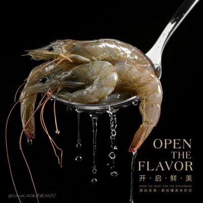 Golden crispy shrimp arc through orange sauce splash in luxury light
