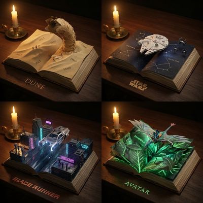 Epic Sci-Fi Worlds Unfold from Book Pages