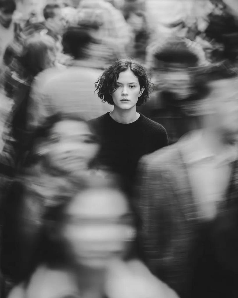 Stillness Amidst the Rush: A Cinematic Portrait