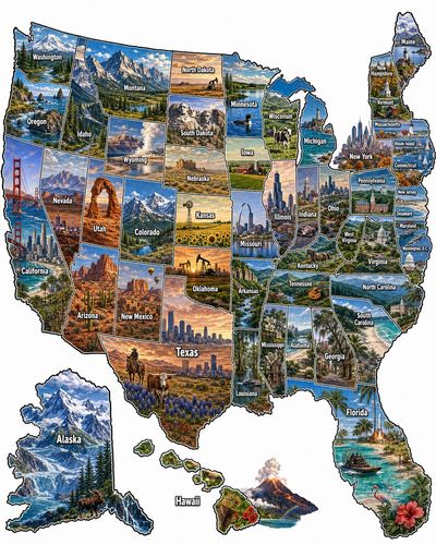 Explore [COUNTRY NAME] Through a Stunning Illustrated Map