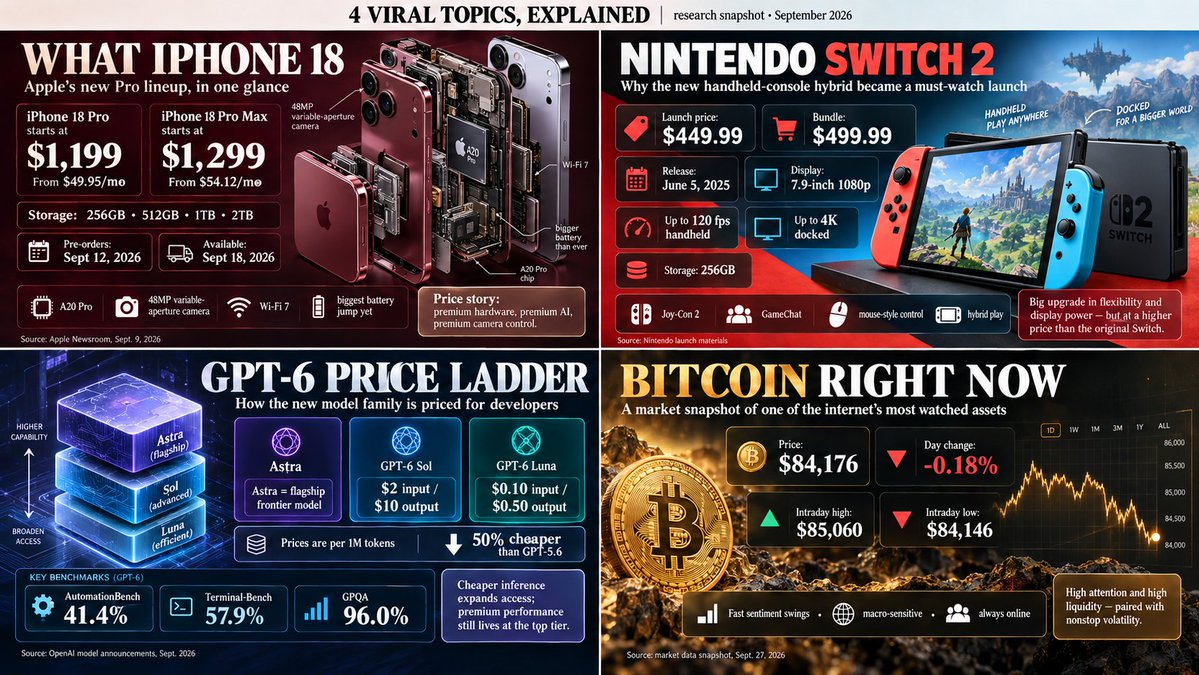 AI engine builds four viral infographics with researched data