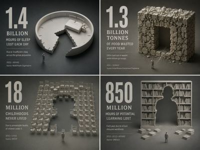Empty chairs show lost sleep in a haunting 3D scene