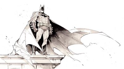 Minimalist Heroic Sketch in Ink Wash Style