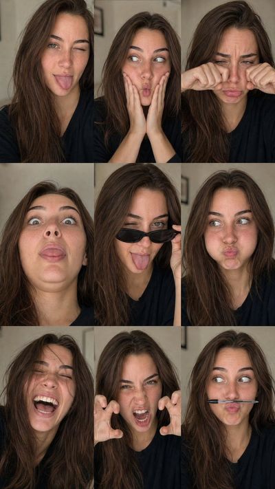A playful woman winks and sticks out her tongue in a close-up portrait