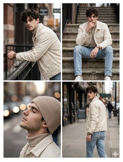 Urban Cool: A Realistic 4-Image Lifestyle Collage