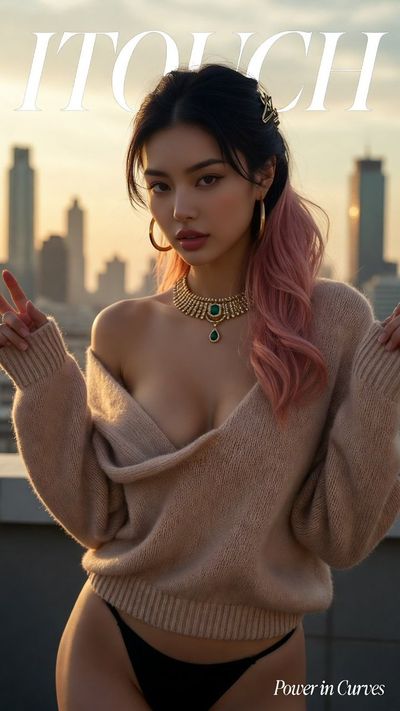Bold Elegance on a Rooftop: High-Fashion at Sunset