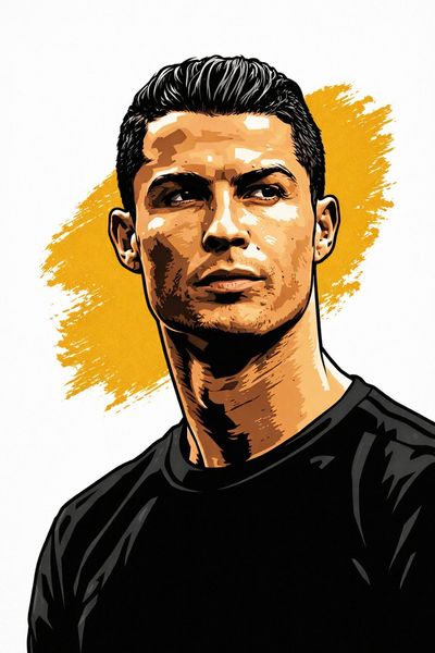 High-Contrast GTA-Style Vector Portrait with Bold Cell Shading