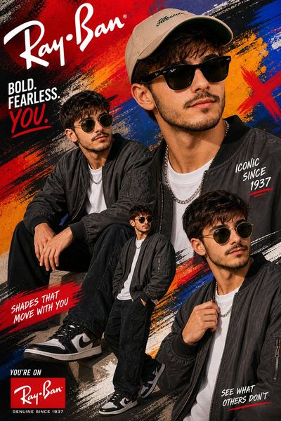 Urban Edge: Ray-Ban Sneaker Poster