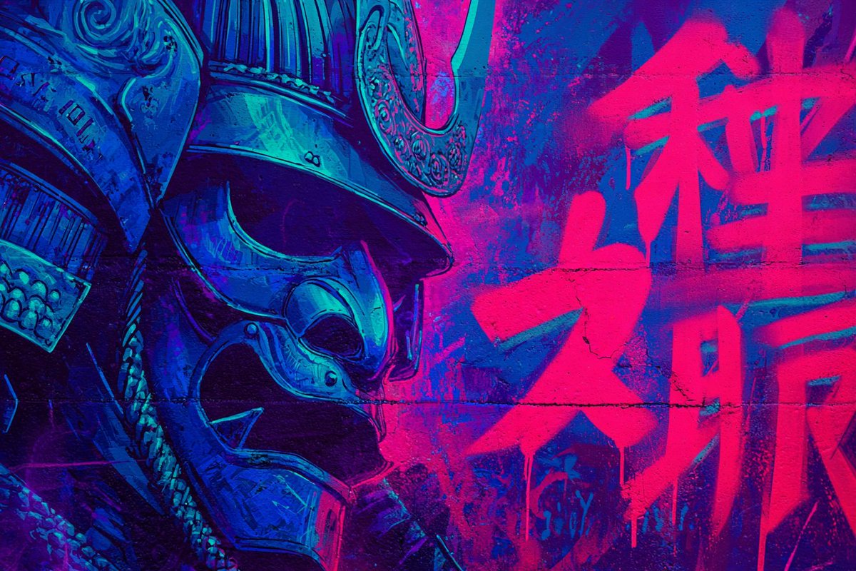 Futuristic Cyberpunk Graffiti Art