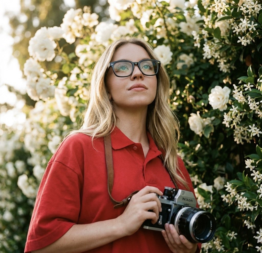 Golden Hour Photographer in a Garden of Roses