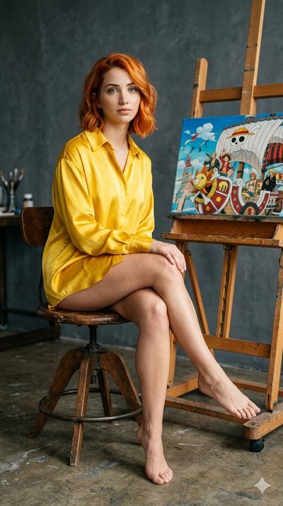 Anne Hathaway in a Sophisticated Studio Portrait with Artistic Flair
