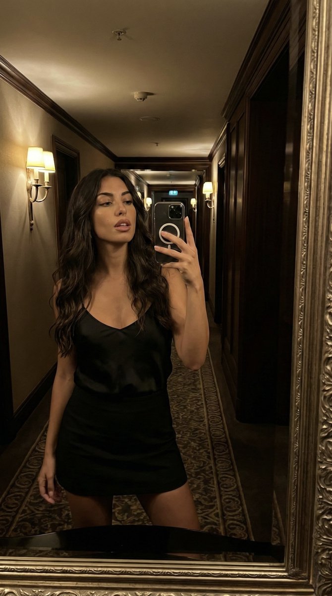 Late Night Glamour in a Hotel Hallway