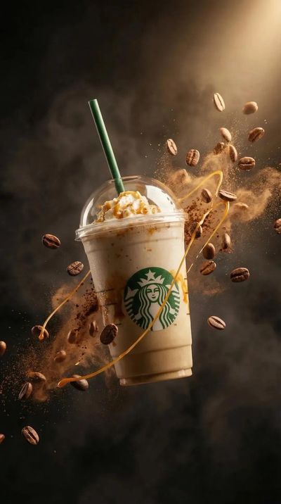 Caramel Coffee in Motion: A Premium Beverage in 8K Detail