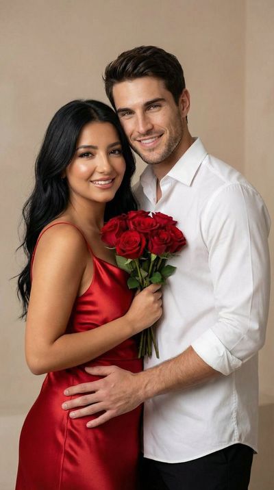 Anime Romance in Red Satin