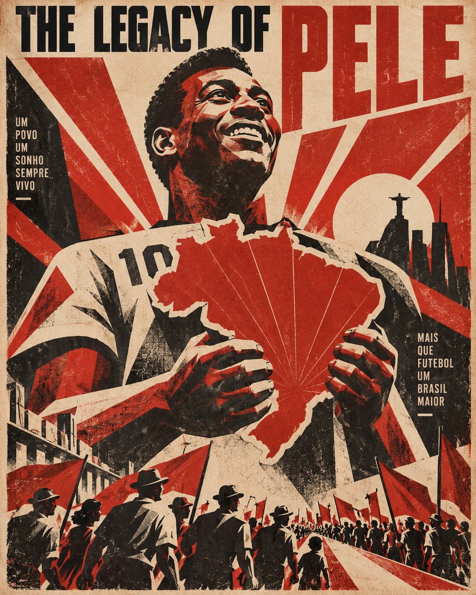 Colossal Titan Holds Geometric Map of Nation in Constructivist Poster