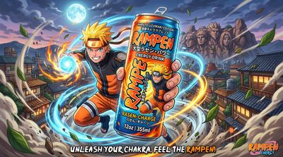 Banana Blast Energy Drink in Futuristic Cityscape