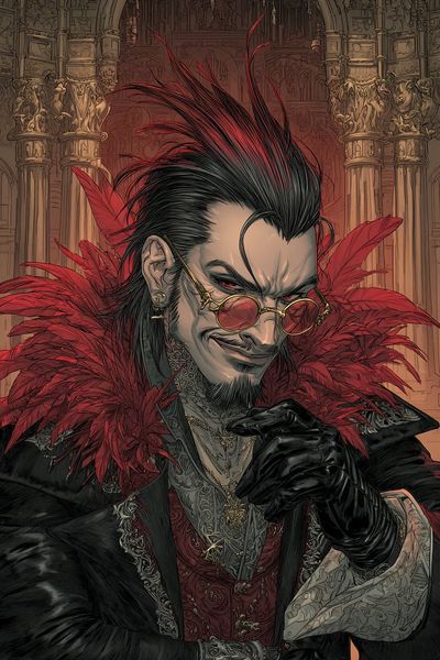 Sinister Vampire Lord in Dark Baroque Glory