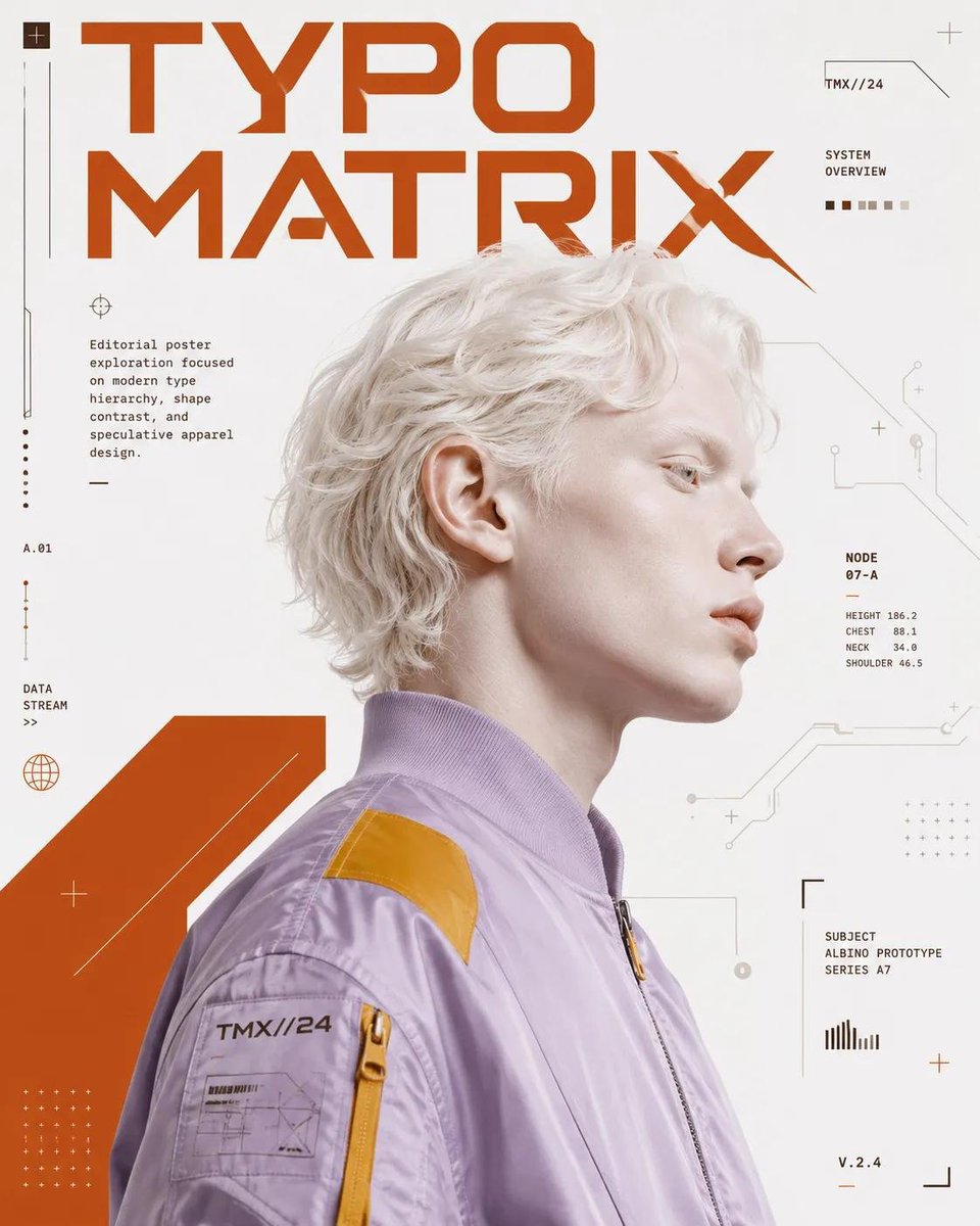 A striking side-profile portrait blends fashion with futuristic tech