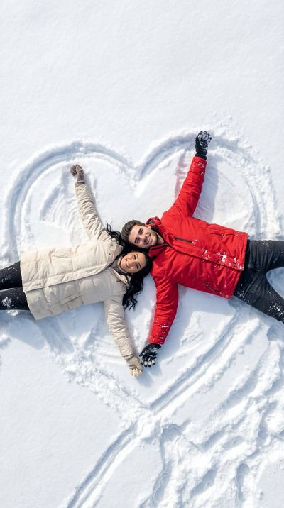 Cinematic Love in a Snowy Heart
