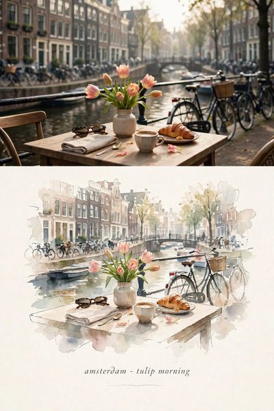 Elevate Your Space with a Luxe Amsterdam Canal Travel Poster