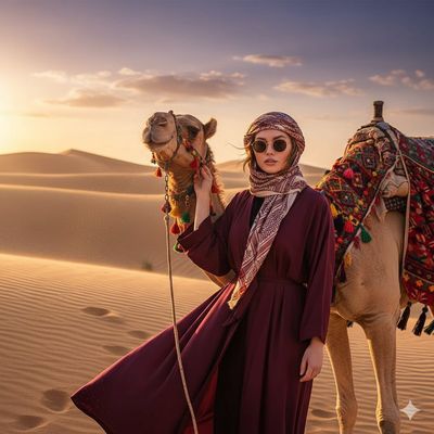 Golden Hour in the Desert: A Captivating Portrait