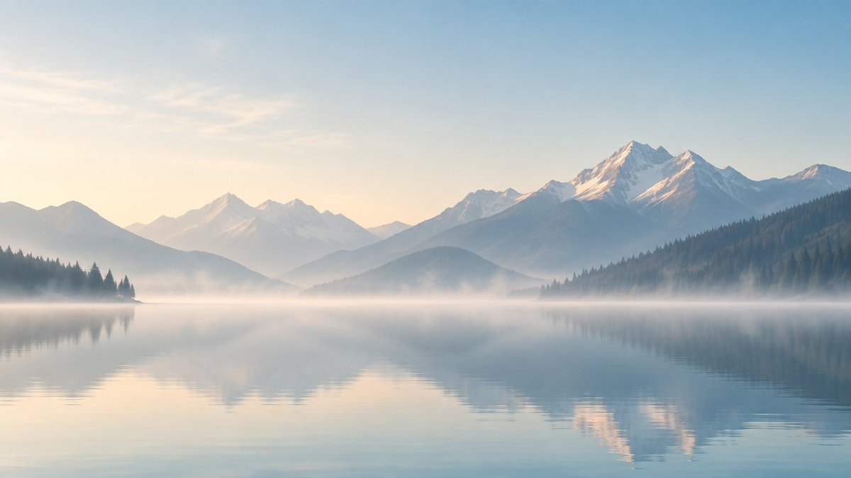 Muted Pastel Hills Dissolve Into Soft Diffused Morning Light
