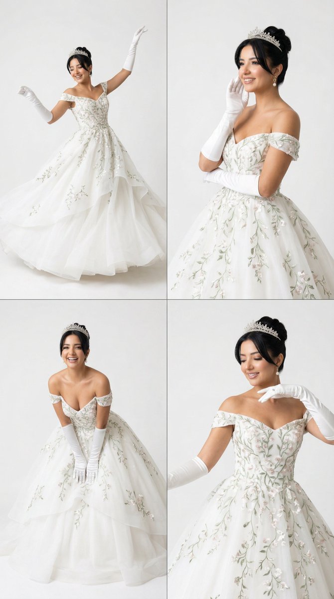 Regal Elegance in Four Frames: The Modern White Princess