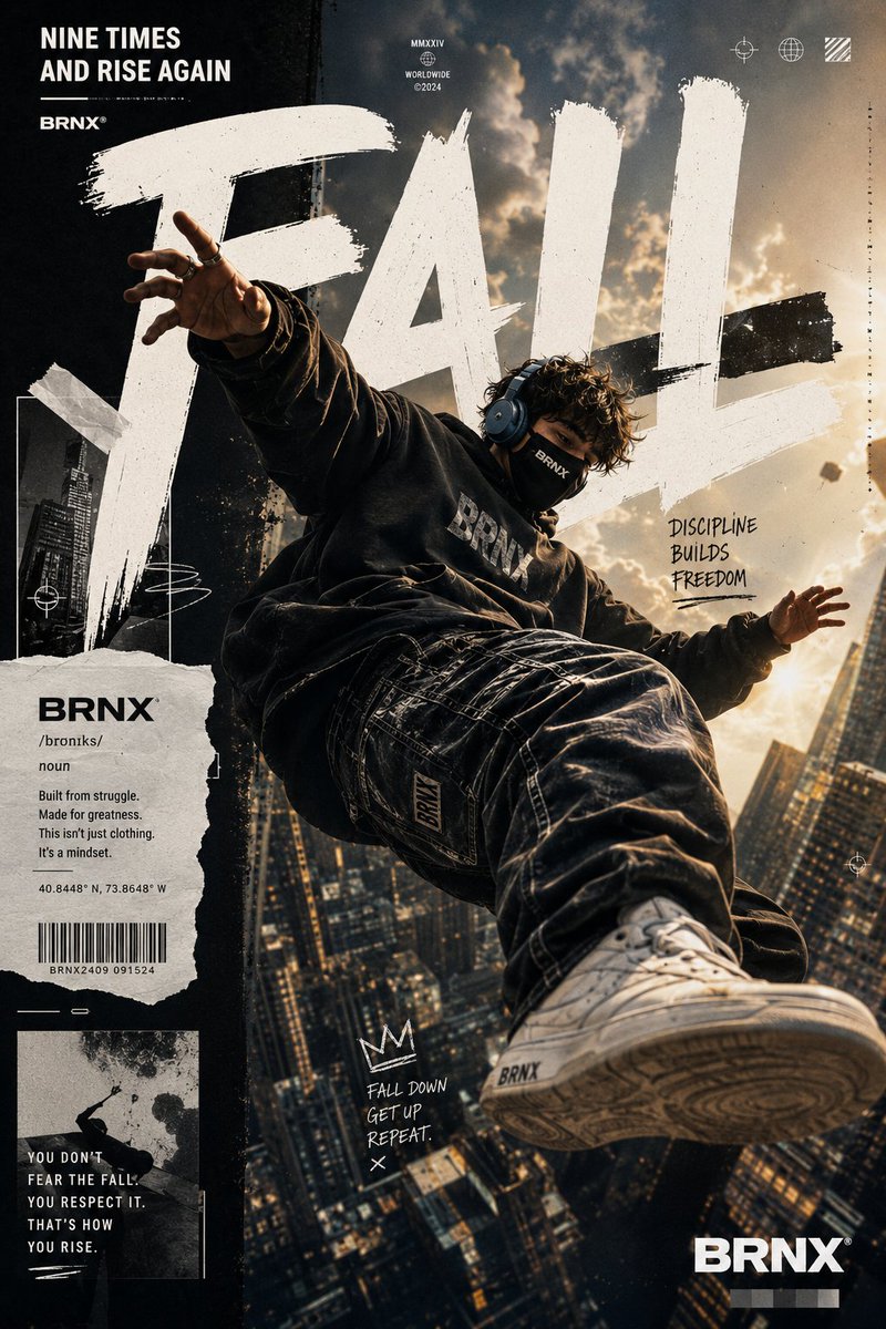 A masked man floats above a futuristic city at sunset