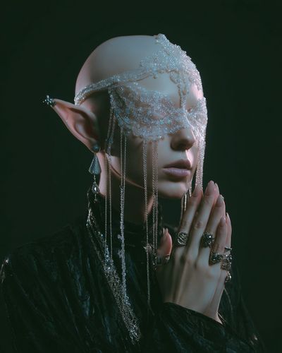The Silent Oracle: A Mystical Seer in Baroque Elegance