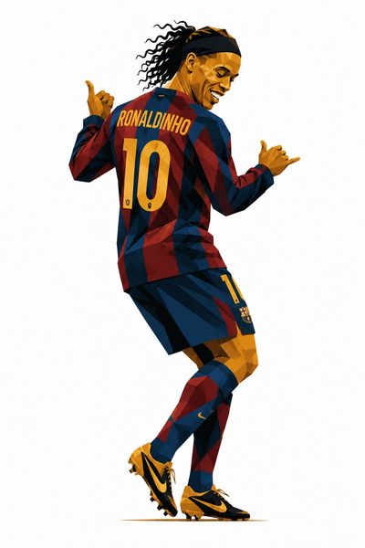 Geometric low-poly art captures five iconic legends in signature poses