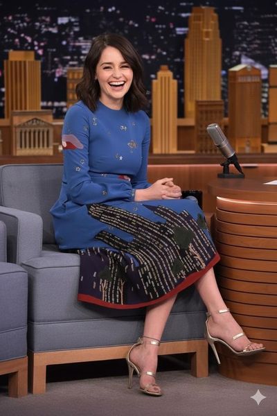 Glamour in the Spotlight: A Nighttime Talk Show Portrait