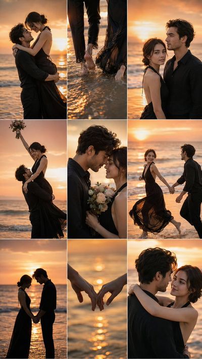 Golden Hour Embrace: A Romantic Beach Sunset
