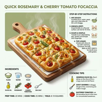 Savor the Simplicity: Rosemary Cherry Tomato Focaccia