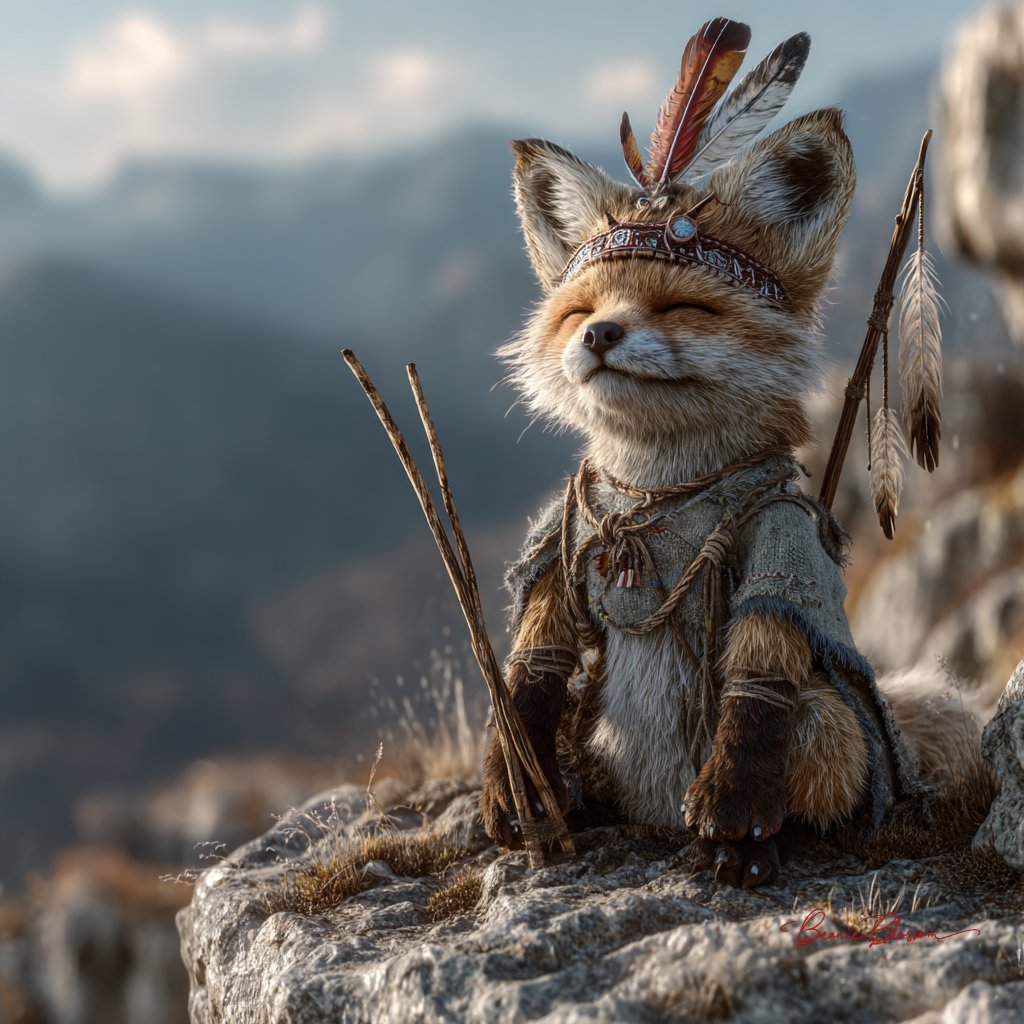 Whimsical Shaman Fox: Nature's Guardian
