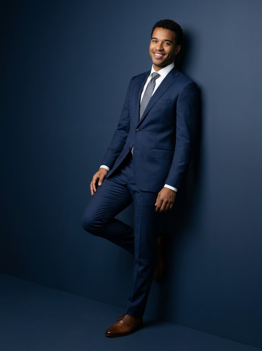 Sleek Business Elegance in Navy Blue