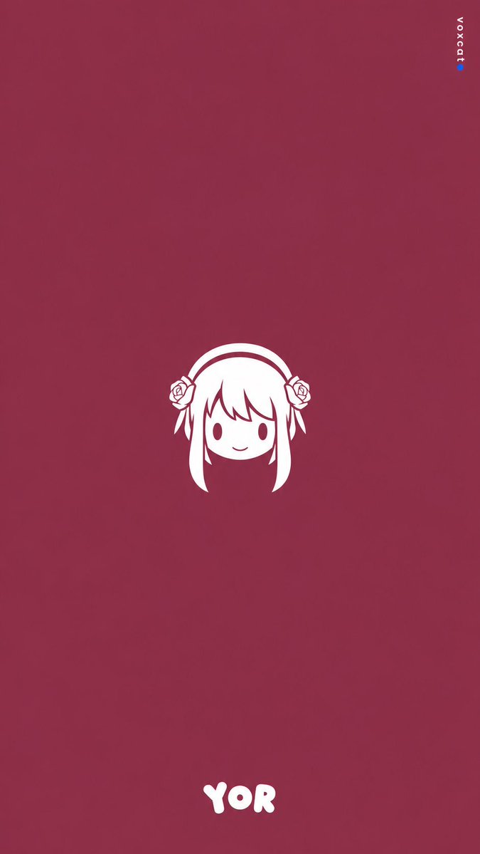 Minimal flat brand visual with white chibi icon on solid background