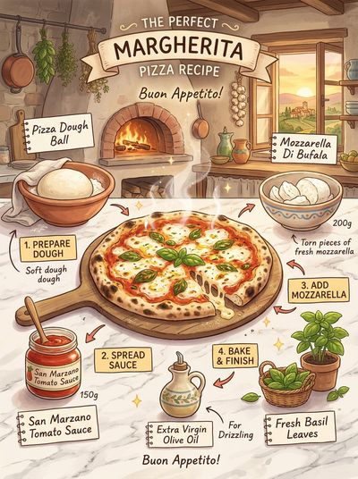Whimsical Ghibli Pizza Infographic