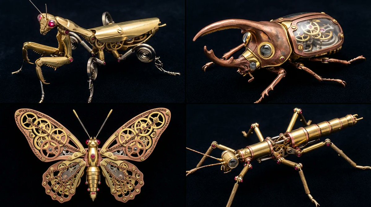 Clockwork Creatures: Steampunk Insects in Mechanical Splendor